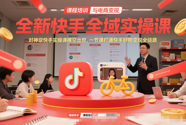 全新快手全域实操课，封神级快手实操课横空出世，一节课打通快手好物变现全链路-云网创