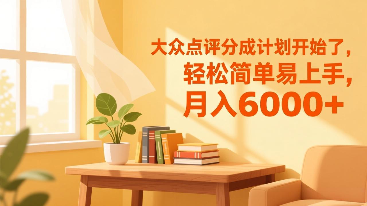 大众点评分成计划开始了，轻松简单易上手，月入6000+-云网创