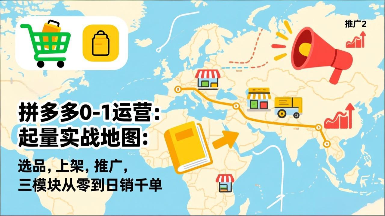 拼多多0-1运营：起量实战地图：选品，上架，推广，三模块从零到日销千单-云网创