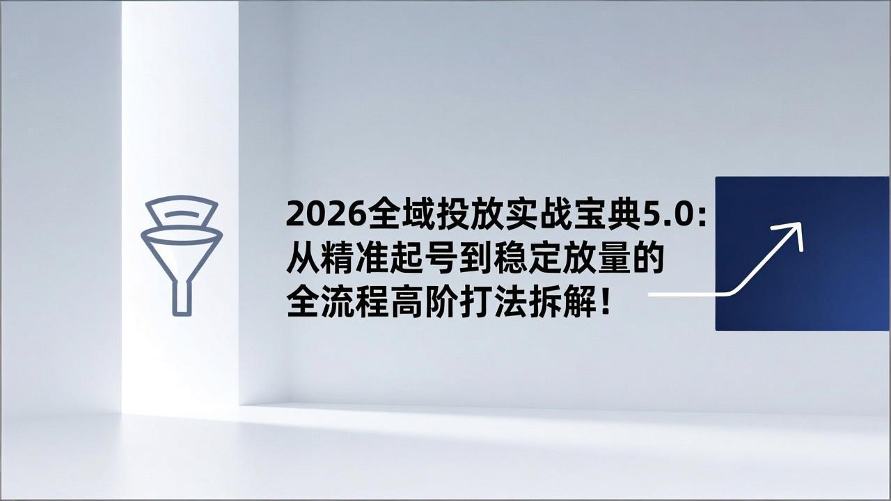 2026全域投放实战宝典5.0：从精准起号到稳定放量的全流程高阶打法拆解！-云网创
