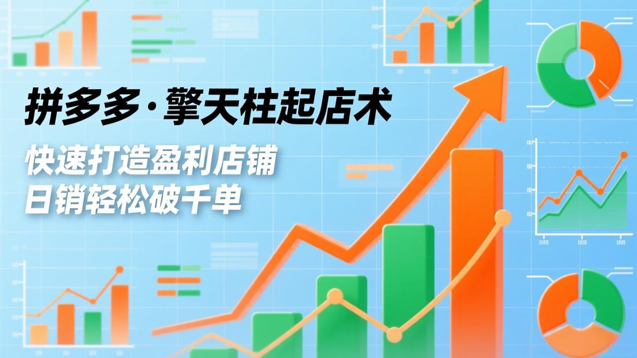 拼多多·擎天柱起店术，爆流布局、利润起飞、不断流，快速打造盈利店铺，日销轻松破千单-云网创