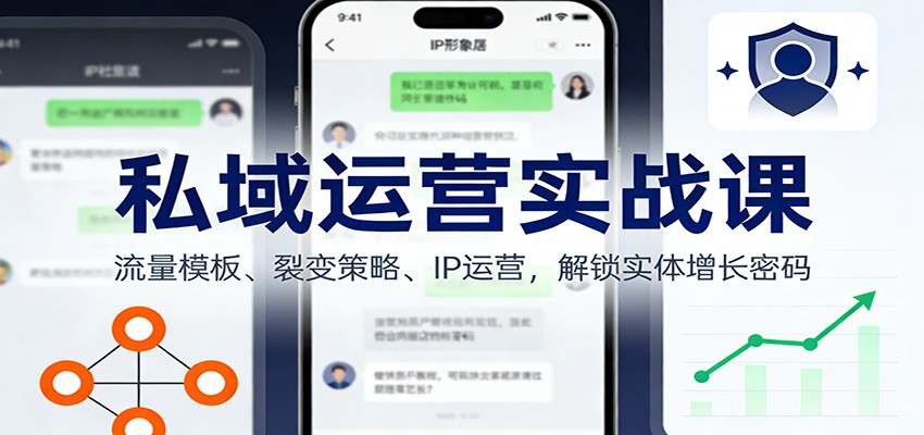 私域运营实战课：流量模板、裂变策略、 IP运营，解锁实体增长密码-云网创