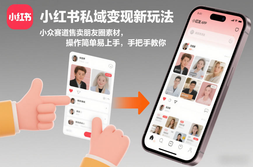 小红书私域变现新玩法，小众赛道售卖朋友圈素材，操作简单易上手，手把手教你-云网创