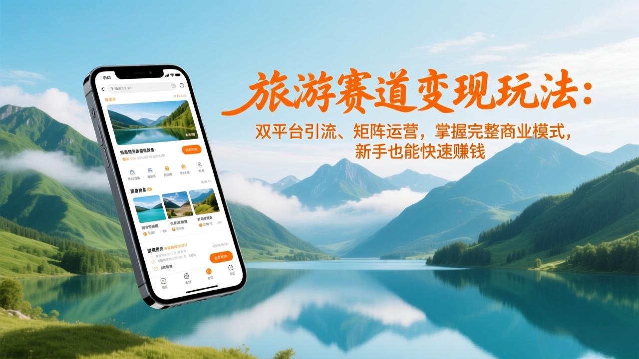 旅游赛道变现玩法：双平台引流、矩阵运营，掌握完整商业模式，新手也能快速赚钱-云网创