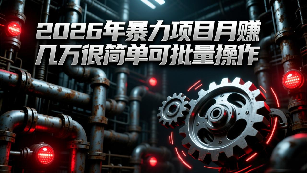 2026年暴力项目月赚几万很简单可批量操作，成本低，利润大-云网创