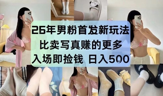 26年男粉首发最新3.0玩法，独此一家，比卖写真賺的更多，入场即捡钱，日入5张【揭秘】-云网创