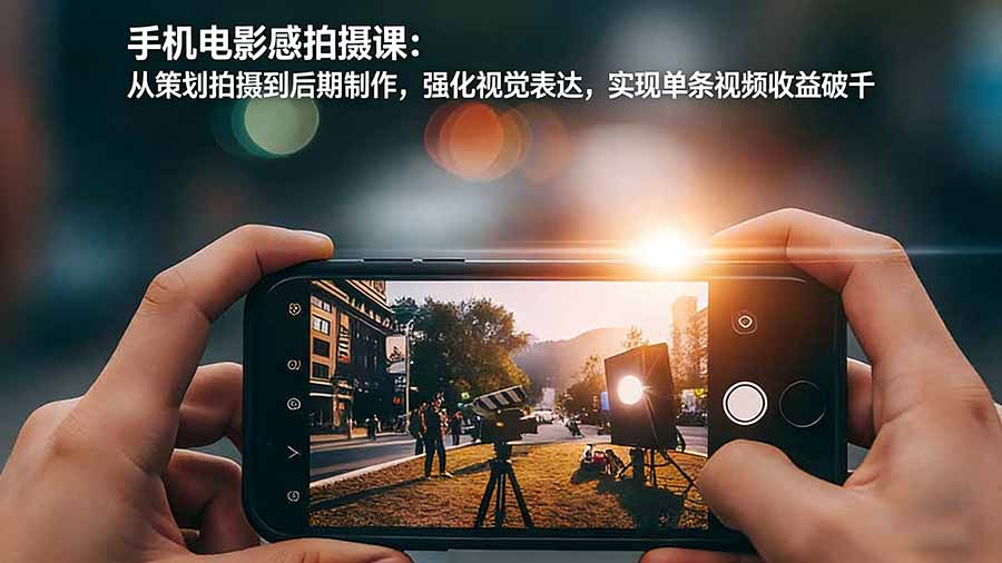 手机电影感拍摄课：从策划拍摄到后期制作，强化视觉表达，实现单条视频收益破千-云网创