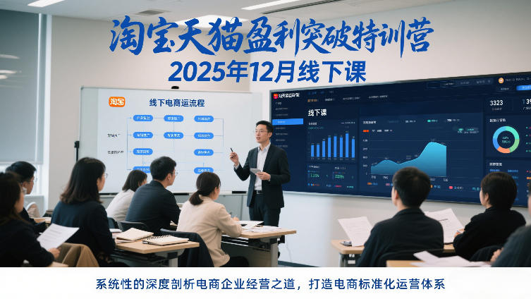 淘宝天猫盈利突破特训营25年12月线下课，系统性的深度剖析电商企业经营之道，打造电商标准化运营体系-云网创
