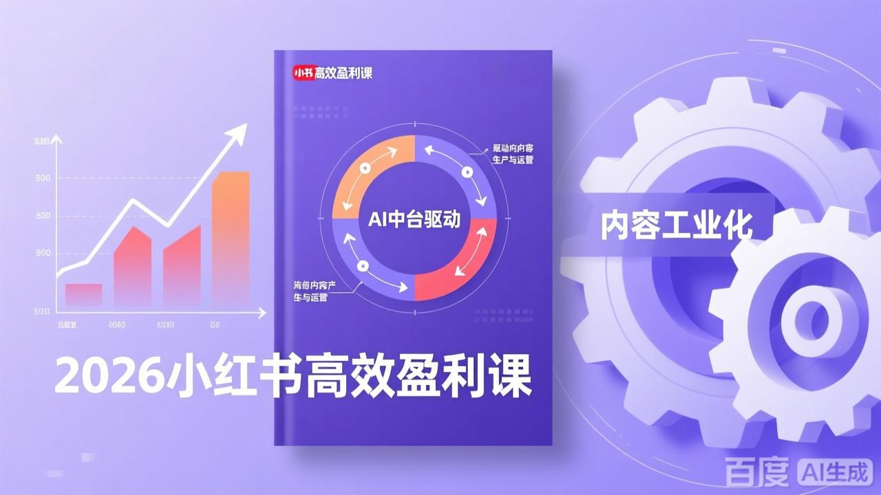 2026小红书高效盈利课，流量双引擎+内容工业化+AI中台驱动，构建可复制的千万级营收模型-云网创
