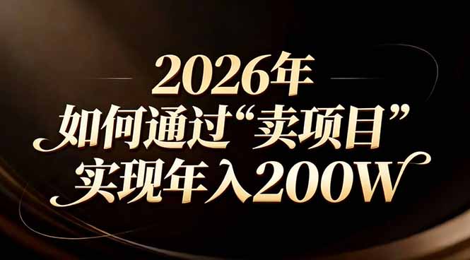 站在2026年的十字路口：一个普通人如何通过卖项目实现年入200万-云网创