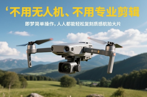 不用无人机、不用专业剪辑，即梦简单操作，人人都能轻松复刻质感航拍大片-云网创