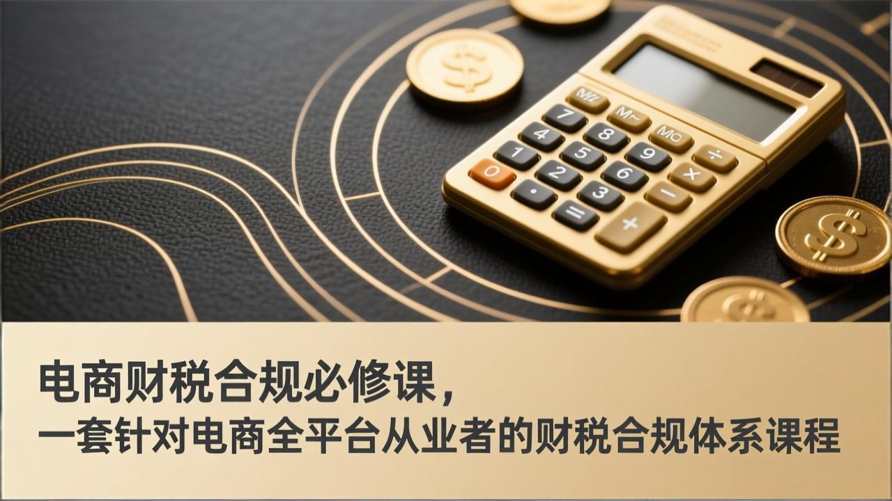 电商财税合规必修课，是一套针对电商全平台从业者的财税合规体系课程-云网创