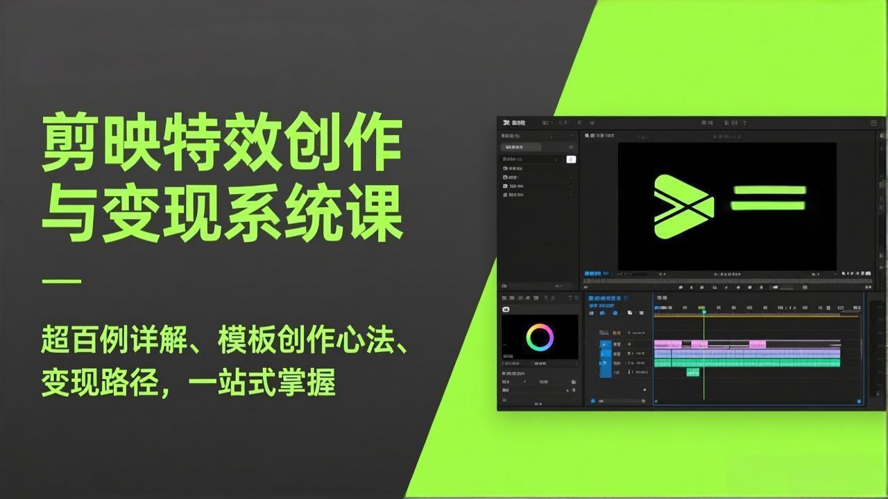 剪映特效创作与变现系统课，超百例详解、模板创作心法、变现路径，一站式掌握-云网创