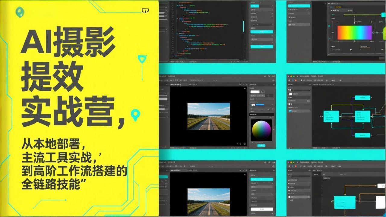AI+摄影提效实战营，从本地部署，主流工具实战，到高阶工作流搭建的全链路技能-云网创