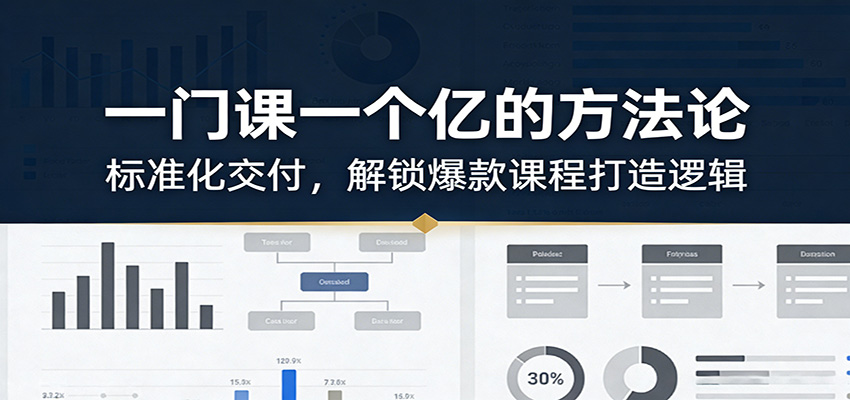 一门课一个亿的方法论：标准化交付，解锁爆款课程打造逻辑-云网创