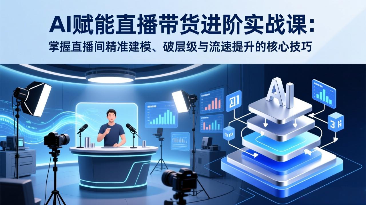 AI赋能直播带货进阶实战课：掌握直播间精准建模、破层级与流速提升的核心技巧-云网创