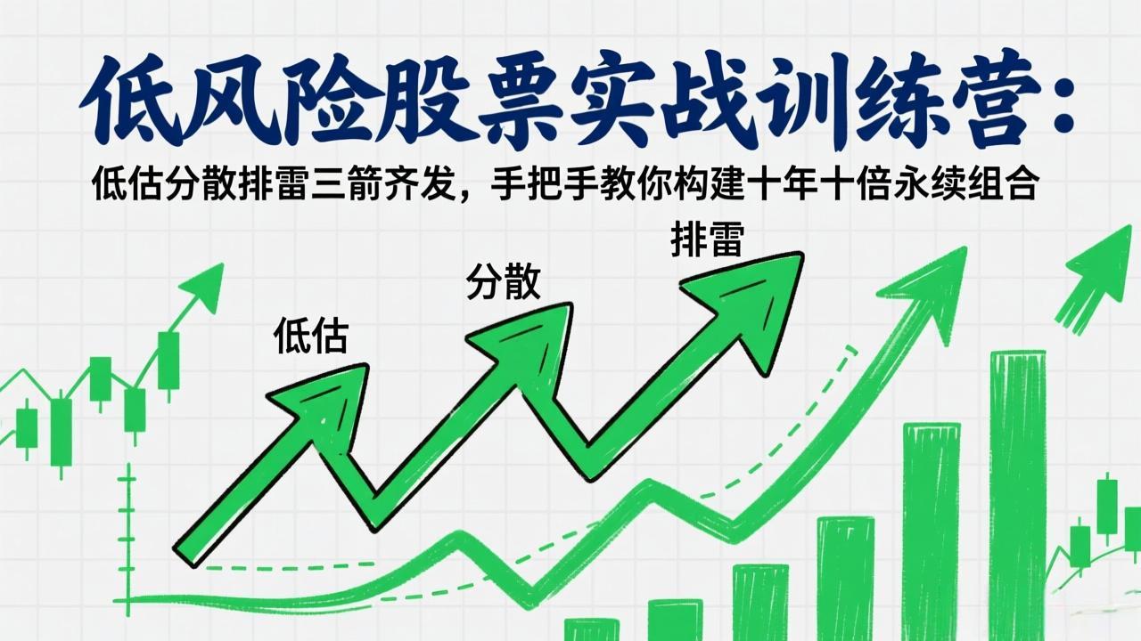 低风险股票实战训练营：低估分散排雷三箭齐发，手把手教你构建十年十倍永续组合-云网创