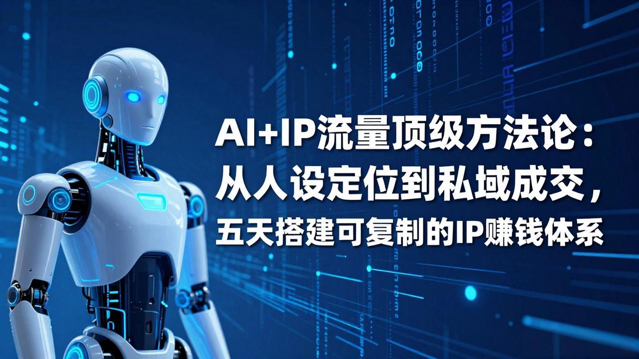 AI+IP顶级方法论：从人设定位到私域成交，五天搭建可复制的IP赚钱体系-云网创