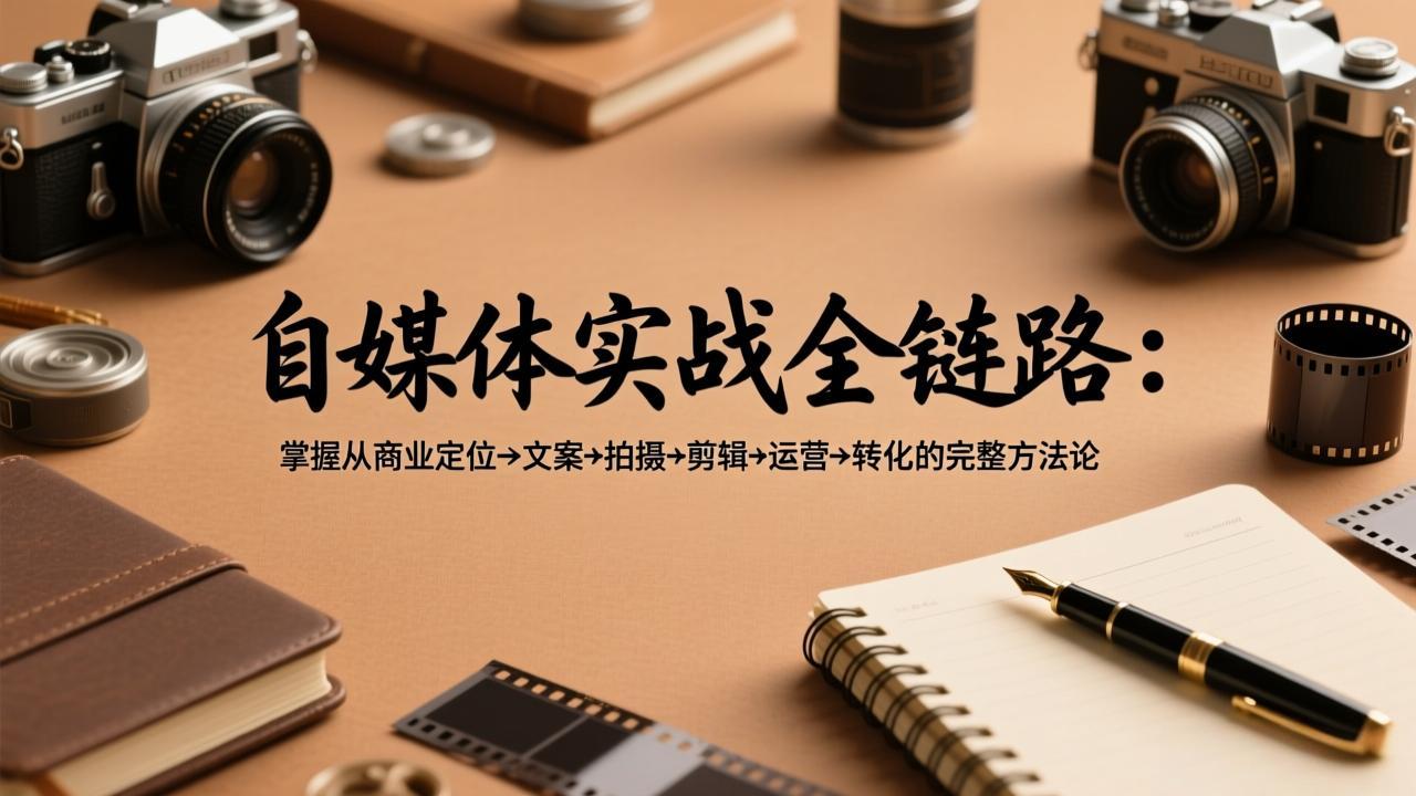 自媒体实战全链路：掌握从商业定位→文案→拍摄→剪辑→运营→转化的完整方法论-云网创