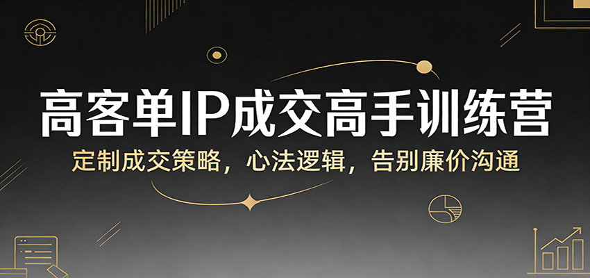 高客单IP成交高手训练营：定制成交策略，心法逻辑，告别廉价沟通-云网创
