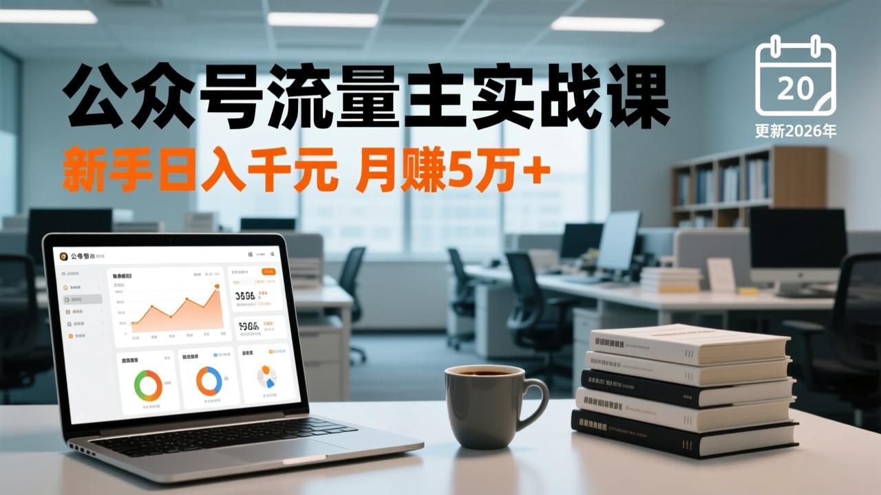 公众号流量主实战课-更新26年3月，爆文写作、流量池运营、多平台分发，新手日入千元月赚5w+-云网创
