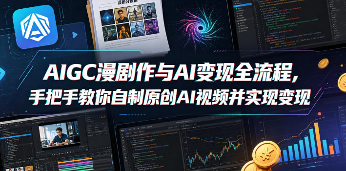 AIGC漫剧创作与AI变现全流程，手把手教你自制原创AI视频并实现变现-云网创