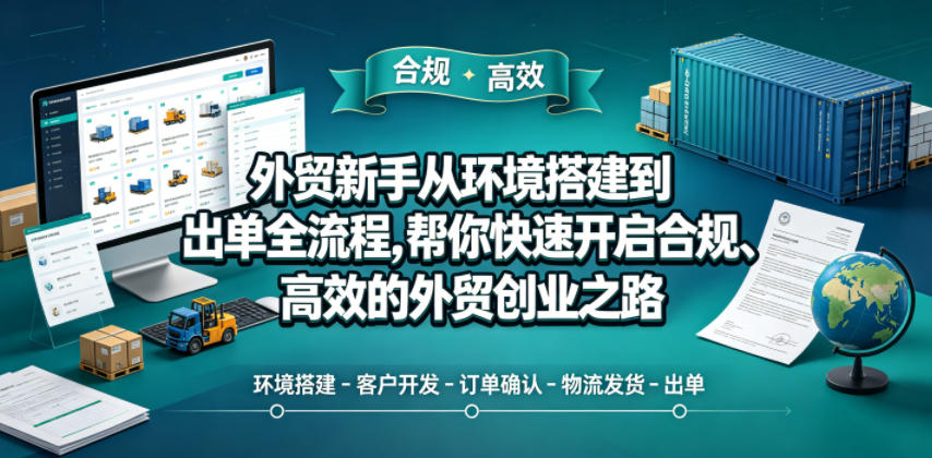 外贸新手从环境搭建到出单全流程，帮你快速开启合规、高效的外贸创业之路-云网创