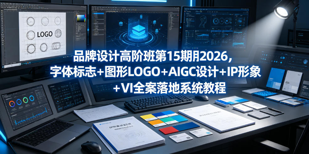 品牌设计高阶班第15期2026，字体标志＋图形LOGO＋AIGC设计＋IP形象＋VI全案落地系统教程-云网创