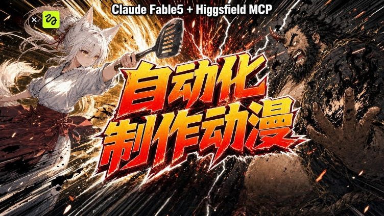 AI自动化动漫制作！Claude Fable 5接入Higgsfield MCP，直接生成完整创意内容-云网创