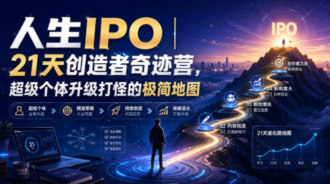 人生IPO︱21天创造者奇迹营，​超级个体升级打怪的极简地图-云网创