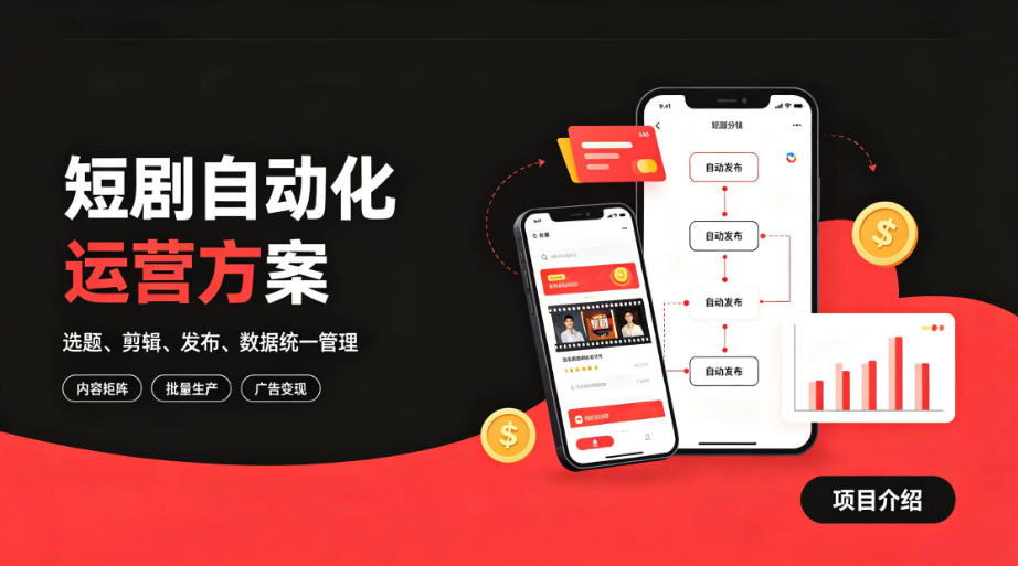 快手全自动短剧矩阵项目｜自动化分发，流量持续变现【揭秘】-云网创