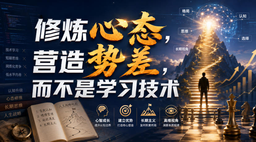 付费文章：修炼心态，营造势差，而不是学习技术-云网创