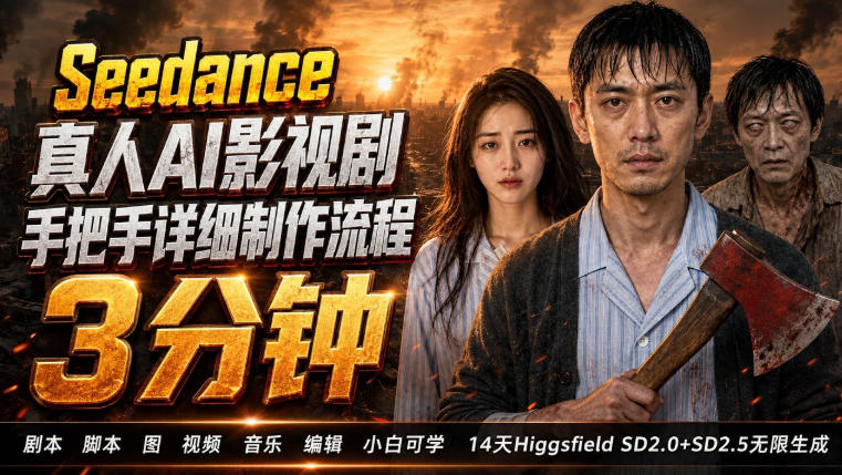 3分钟真人AI影视剧怎么做？SD 2.0手把手完整制作流程｜Higgsfield 14天SD 2.0/2.5无限生成-云网创