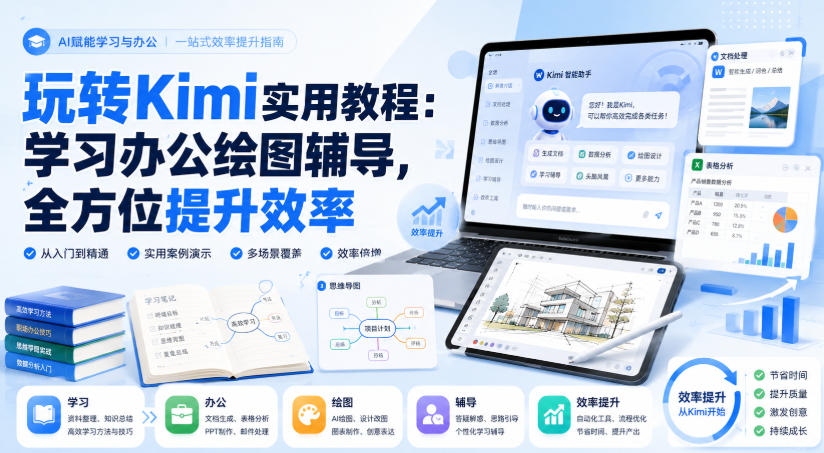 玩转Kimi实用教程：学习办公绘图辅导，全方位提升效率-云网创