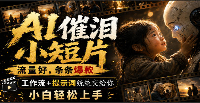 AI催泪小短片，流量好，条条爆款，工作流+提示词统统交给你，小白轻松上手-云网创