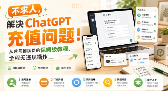 不求人，解决ChatGPT充值问题！从建号到续费的保姆级教程，全程无违规操作-云网创