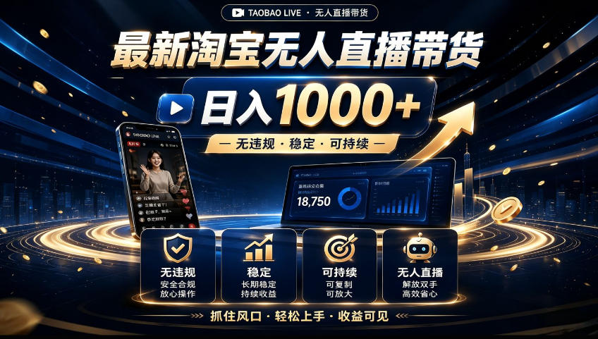 2026淘宝无人直播15.0，独家新技术，不用露脸、不用熬夜，自动直播自动出单，25小时卖17W【揭秘】-云网创