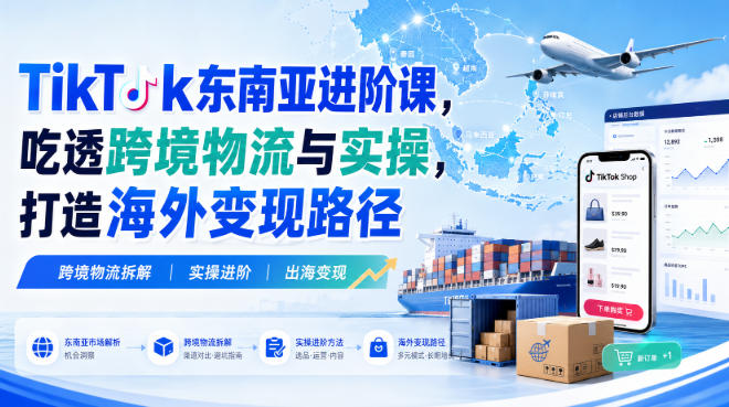 TikTok东南亚进阶课，吃透跨境物流与实操，打造海外变现路径-云网创