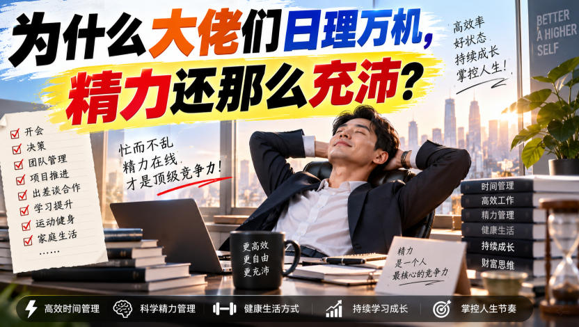 付费文章：为什么大佬们日理万机，精力还那么充沛？-云网创