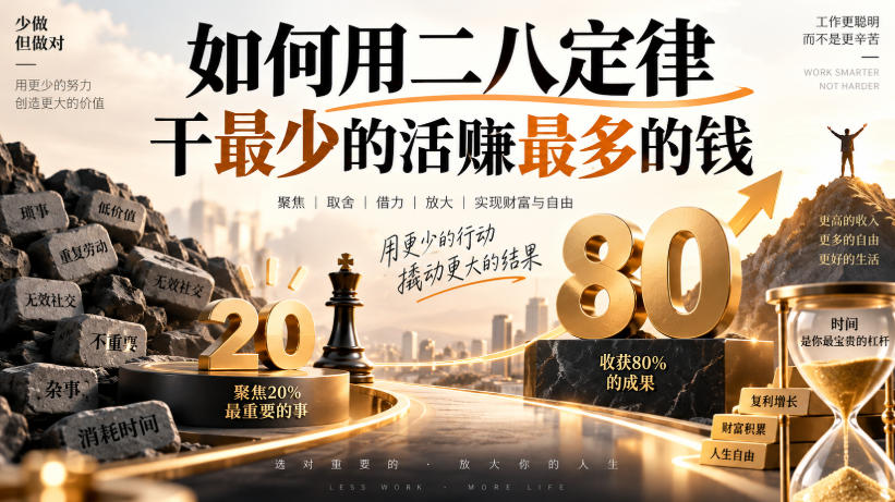 付费文章：如何用二八定律干最少的活賺最多的钱-云网创