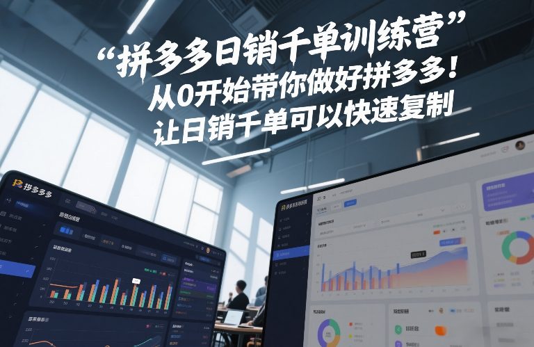拼多多日销千单训练营，从0开始带你做好拼多多，让日销千单可以快速复制(更新26年9月)-云网创