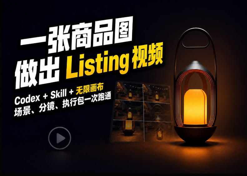 Codex+无限画布，把一张商品图变成可执行的Amazon Listing视频-云网创