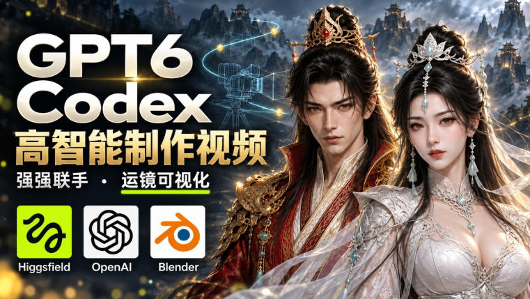 GPT-6 Astra×Codex高智能制作视频！联手Higgsfield，运镜可视化实战-云网创