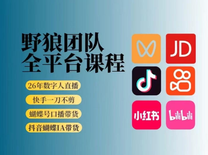 野狼团队2026新版全平台短视频带货教学，打开流量突破口，开始Ai带货(更新0925)-云网创