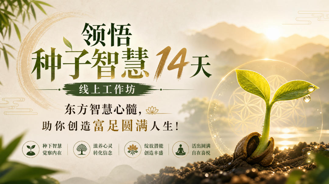 鹿大米领悟种子智慧14天线上工作坊，东方智慧心髓，助你创造富足圆满人生！-云网创