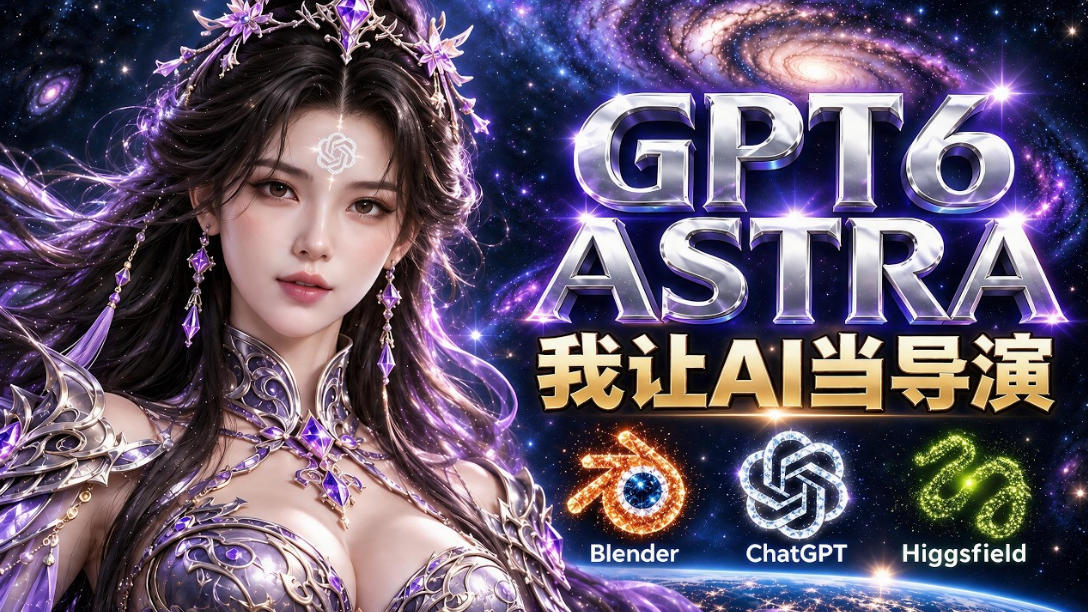 让GPT-6 Astra当导演！Higgsfield和Blender实战打造30秒玄幻精准运镜短片！-云网创