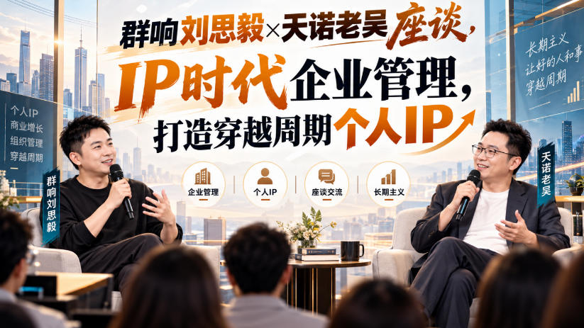 群响刘思毅×天诺老吴座谈，IP时代企业管理，打造穿越周期个人IP-云网创