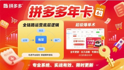 波仔电商-拼多多年卡，拼多多全链路运营底层逻辑，超级爆单术【更新26年10月】-云网创