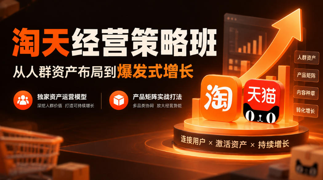 淘天经营策略班，从人群资产布局到爆发式增长，独家资产运营模型，产品矩阵实战打法-云网创