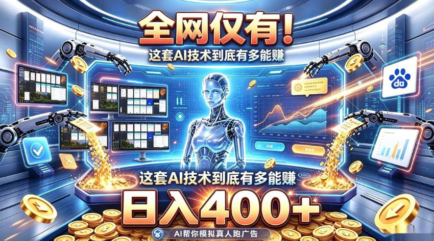 全网仅有！这套AI技术到底有多能賺，日入400+，无需人工干预，实现真正被动变现【揭秘】-云网创